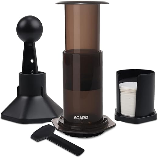 AGARO Regency Manual Press Coffee Espresso Maker, Travel Coffee Maker, Portable, Bonus 500 Paper Filter