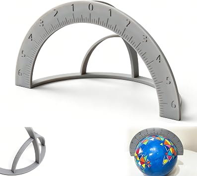 Bowling Ball Drilling Layout Tool Pap Measurement Ruler with Protractor, Accurate Span & Dual Angle Guide for Bowling Ball Setup