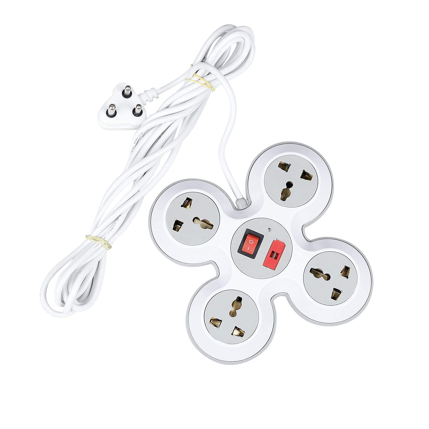 4 Socket Extension Cord with Surge Protector Power Strip, Extension Box Board with Switches Fuse LED Indicator, Spike Buster Flex Box with International sockets 4 M/13 Ft-picture-10