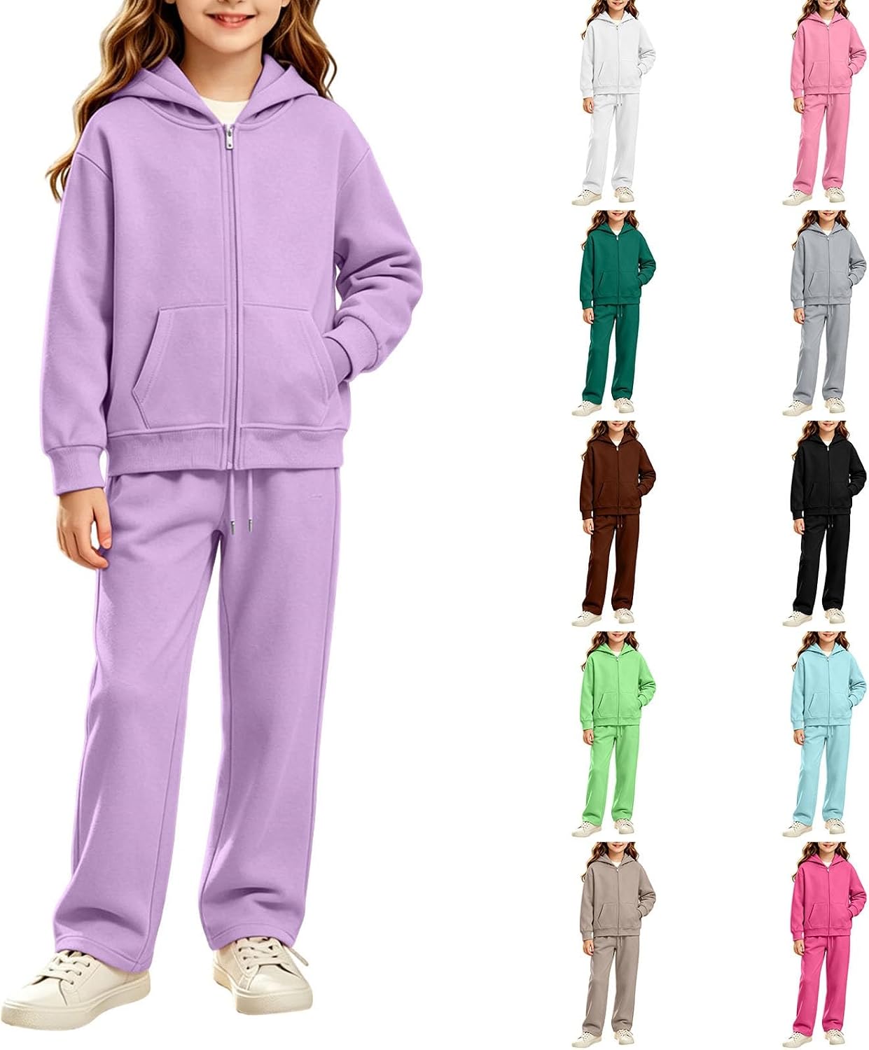 Girls Boys 2 Piece Hoodie Sweatsuit Oversized Sweatshirt And Sweatpants Set Outfits Fall Winter Clothes
