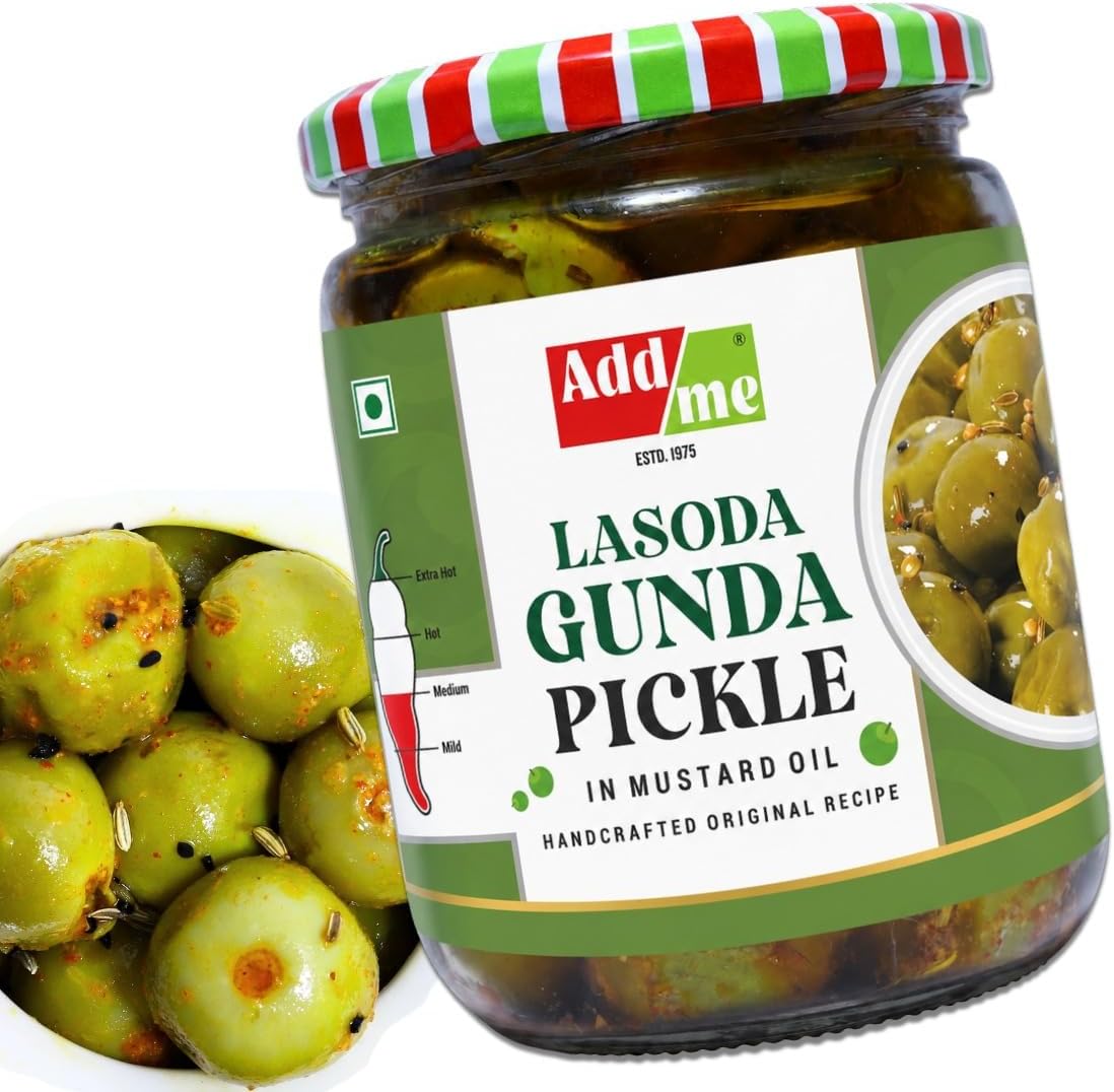 Add me Home Made Lesua Gunda Pickle Achar 500gm Rajasthani achar Glass Jar