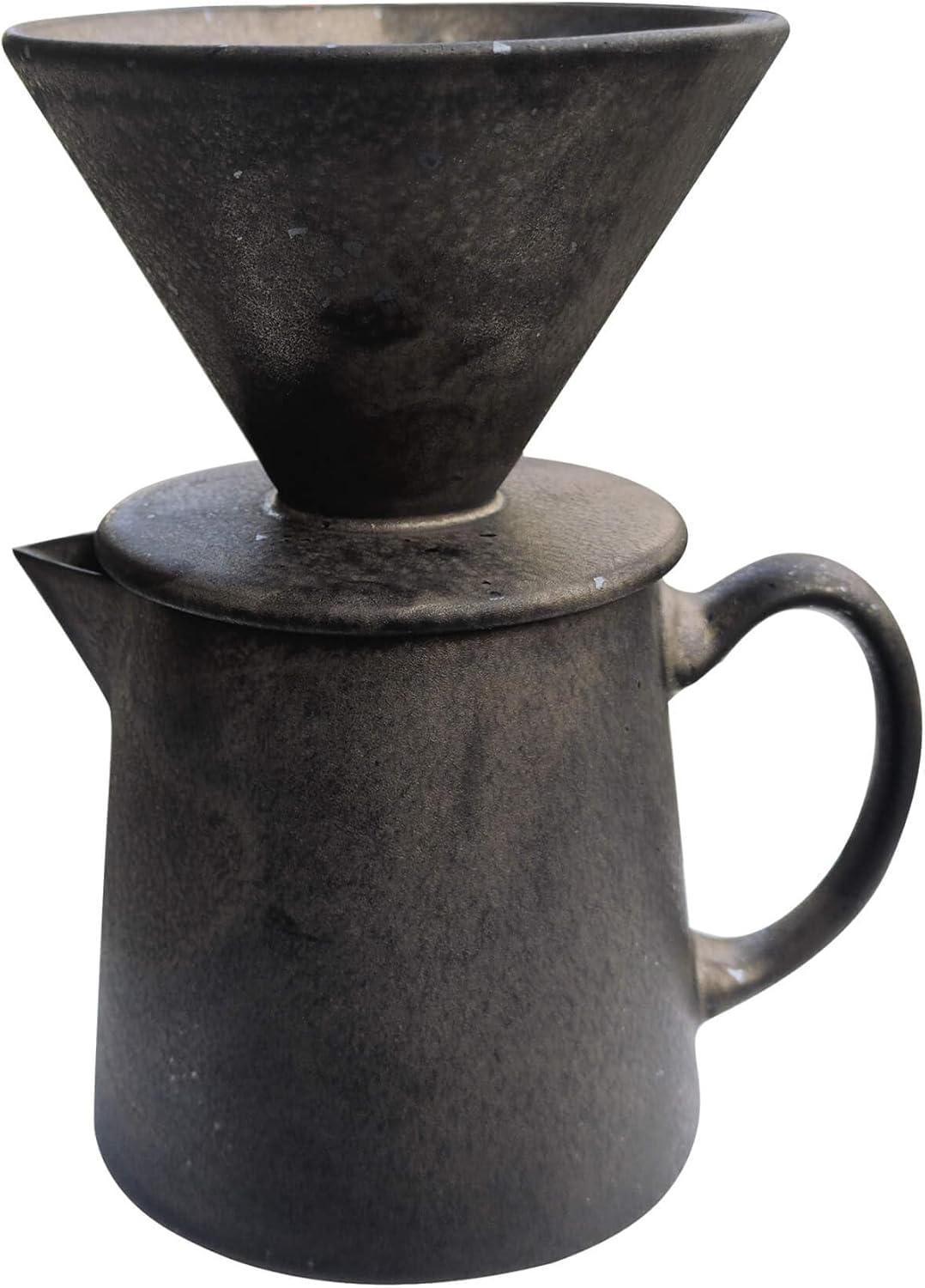 Ceramic Pour Over Coffee Maker Dripper – Uses Standard #2 & #4 Paper Filters, 450ml/15oz, Rusty, Barista Style for Home & Office