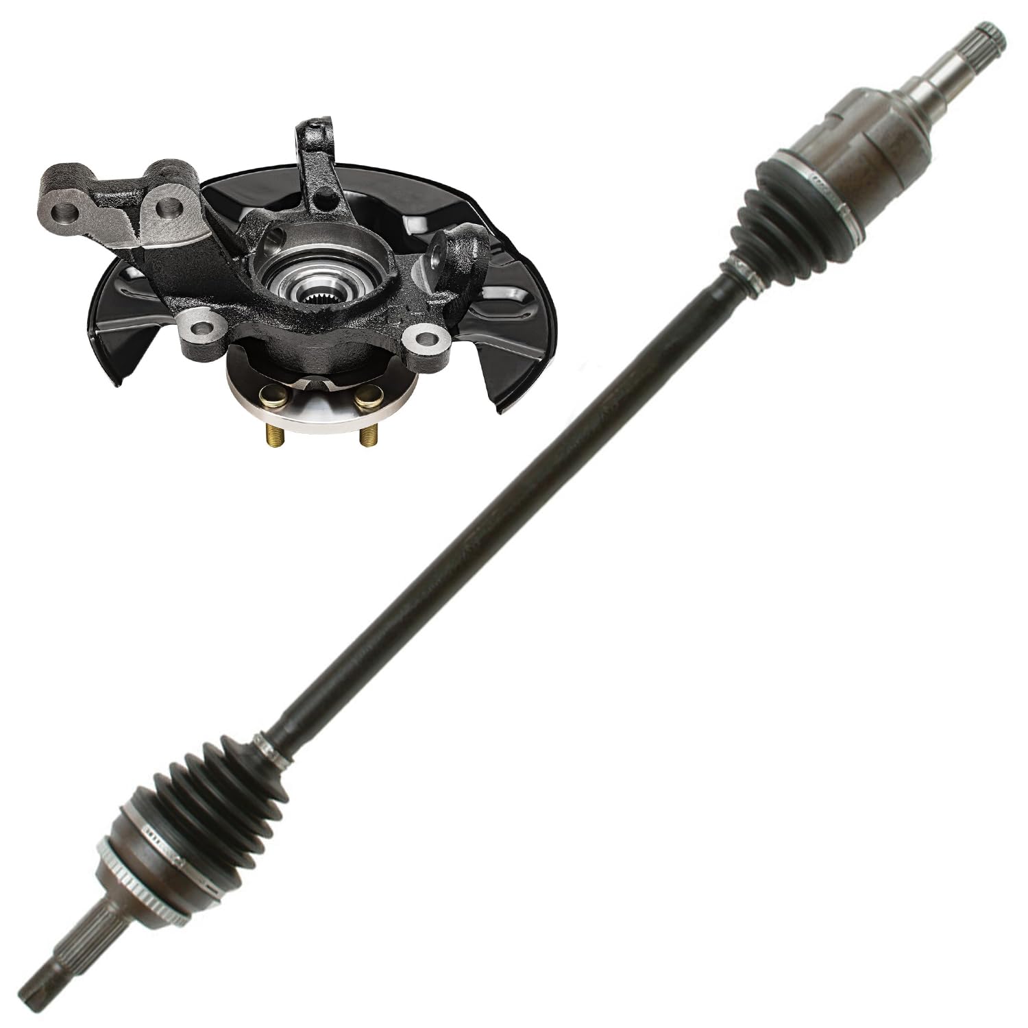 Detroit Axle - Front Right Steering Knuckle w/Wheel Hub Bearing + CV Axle
