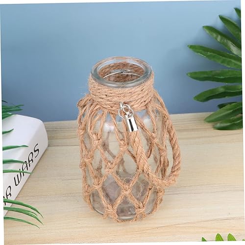 Miniatura 3 de Didiseaon Jarrón decorativo para flores, 2 piezas, decoración antigua, diseño de conchas marinas, jarrón de mimbre, base de flores secas, jarrón