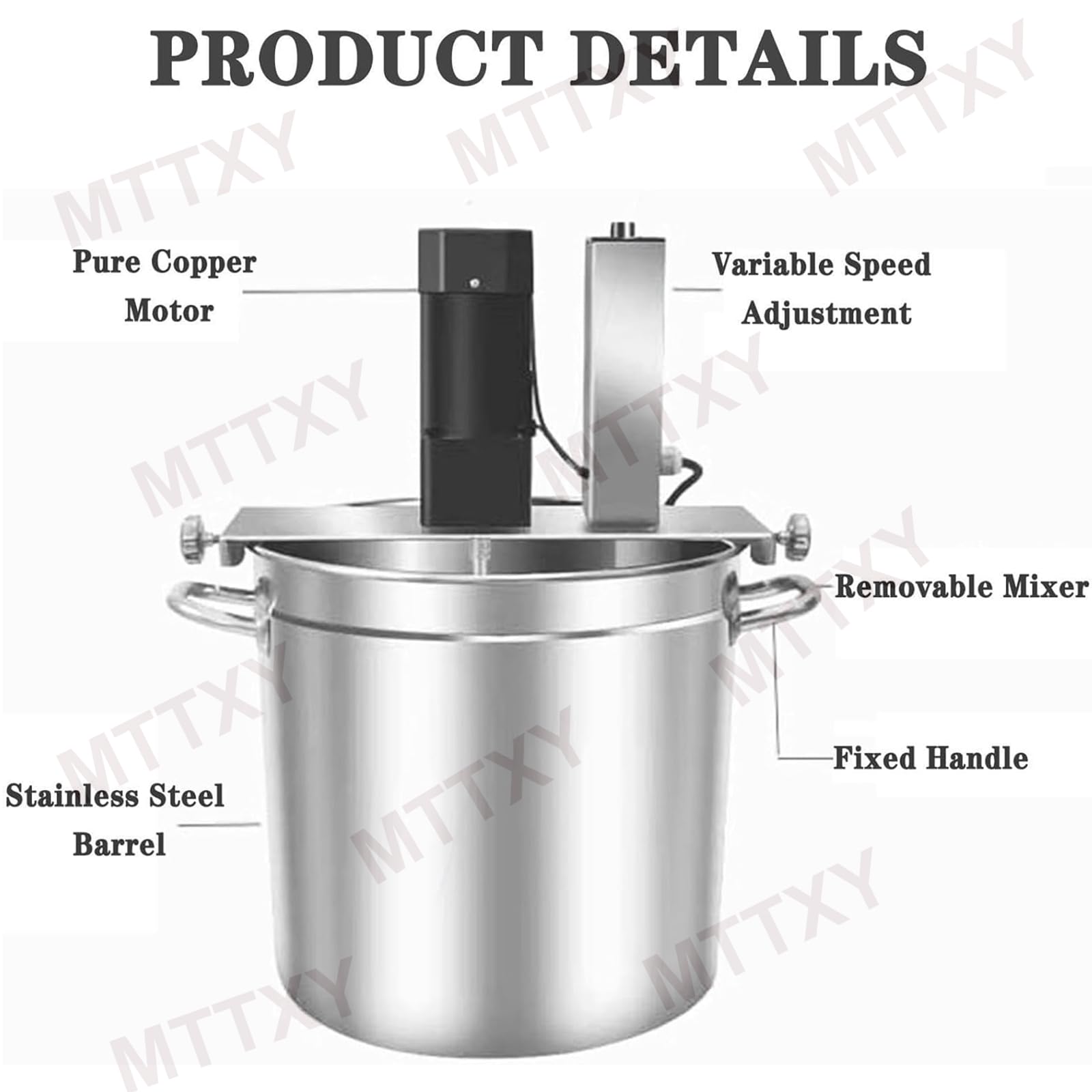 Mezcladora automática de alimentos (20L/25L/40L) Agitador de salsas y máquina de cocción con función de temporizador, Agitador para bases de sopa y condimentos de Hot Pot,25L