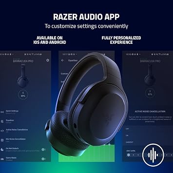 Razer Barracuda X - Kablosuz Çoklu Platform Oyun ve Mobil Kulaklık (SmartSwitch Çift Kablosuz, Ergonomik Tasarım, TriForce 40mm, Kardioid Mikrofon, Kulaklık Üstü Kontroller, 50 saat Pil USB-C) Siyah