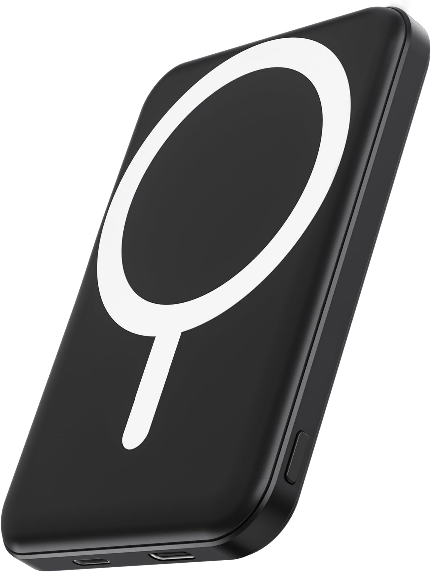 podoru for Magsafe Battery Pack, 5000mAh Magnetic Power Bank with Type-C Cable 20W PD Fast Charging Lighting Input Wireless Portable Charger for iPhone 17/16/15/14/13/12/ All Series-Black