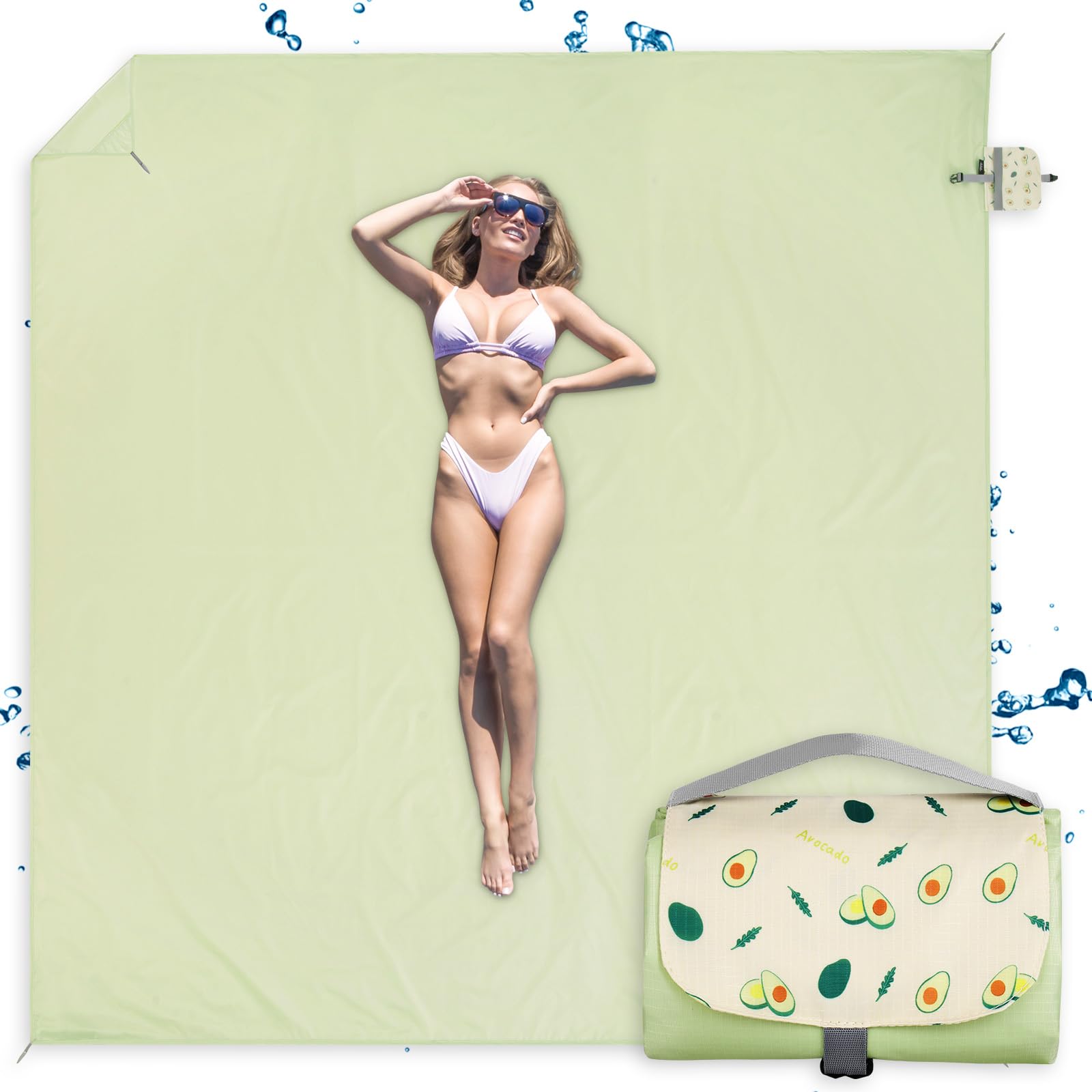 Ainiv Coperta da Picnic Impermeabile 210 x 220 CM 4-5 persone Portatile Pieghevole