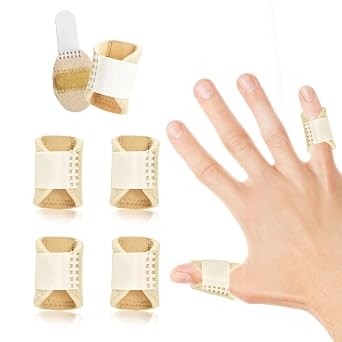 Thumb Finger Splints, Beige, 5Pcs | Trigger Finger Support, Broken Finger Support, Arthritis Relief, Straightening Support