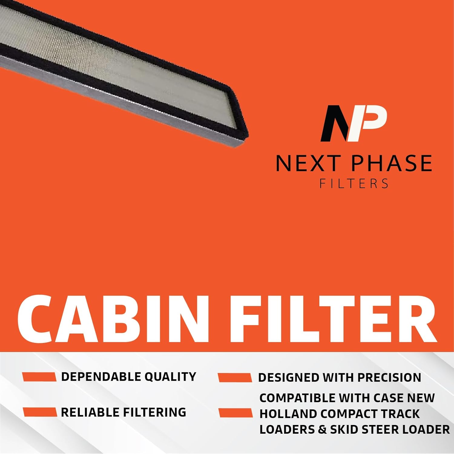 Air Filter - Pack of 1 - Compatible with Case New Holland Compact Track Loaders & Skid Steer Loaders - Fits O.E. 84376814 - Air Filter Replacement for Equipments - Fits Baldwin PA30304, Wix WP10360