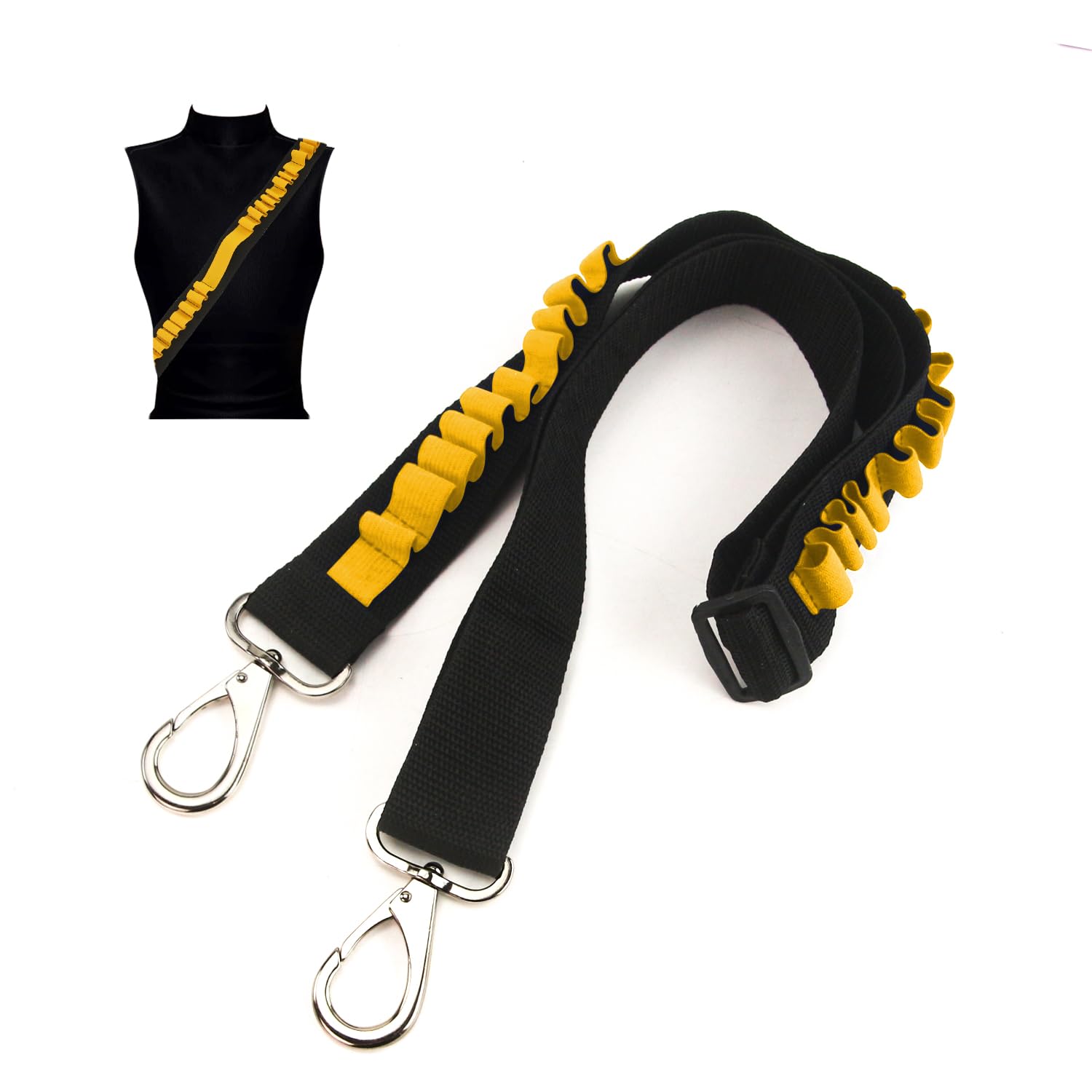 TORMEN Bullet Lron Buckle Shoulder Strap Darts Belt, Compatible for Nerf Elite Series Leather Case Belt Kit-Yellow