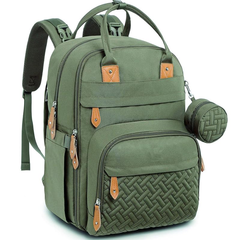 Large Capacity Foldable Mommy Bag with Insulated Pockets, Waterproof Changing Mat, and Diaper Organizer with 18 Practical Pockets-image-27