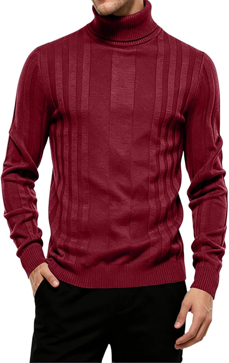 Mens Turtleneck Long Sleeve Shirts Slim Undershirt Pullover | Men's Slim Fit Mock Turtleneck Pullover Sweater Casual Basic Knitted Thermal Sweaters Long Sleeve Fall Winter Clothing