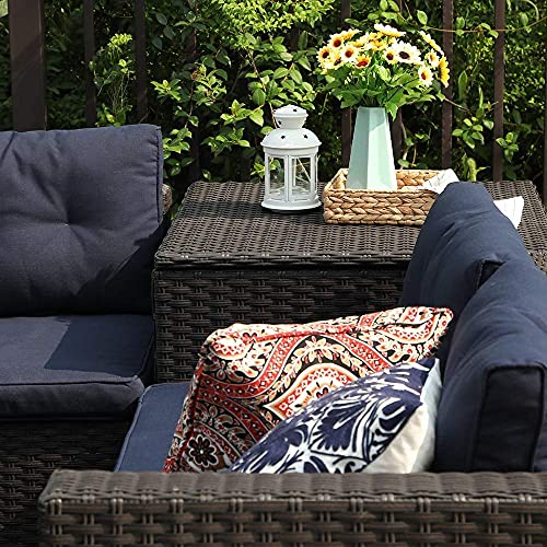 Phi Villa 9-Piece Outdoor Wicker Patio Furniture Set, Rattan Sectional Loveseat Couch Sofa Set With Storage Table And Cushions #TOP4