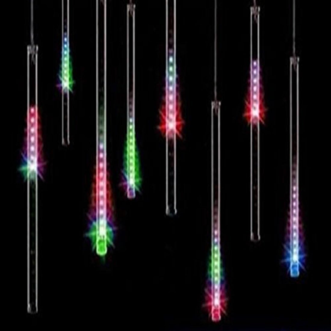 LED Meteor Shower Lights, Sarepo 30cm 8 Tube 144 Leds, Falling Rain Drop Icicle Snow Fall String LED Waterproof Christmas Lights for Holiday Xmas Tree Valentine Wedding Party Decoration(Colourful,UK Plug) [Energy Class A+]