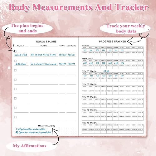 Miniatura 3 de Planificador de fitness  Planificador de entrenamiento para mujer y hombre, planificador de fitness para mujeres y hombres  Diario de entrenamiento