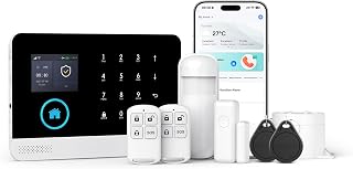 Home Security System - Alarm 8-Piece Kit Compatible with Alexa,Tuey and Smart Life (No Contract) (8 Pack Alarm System)