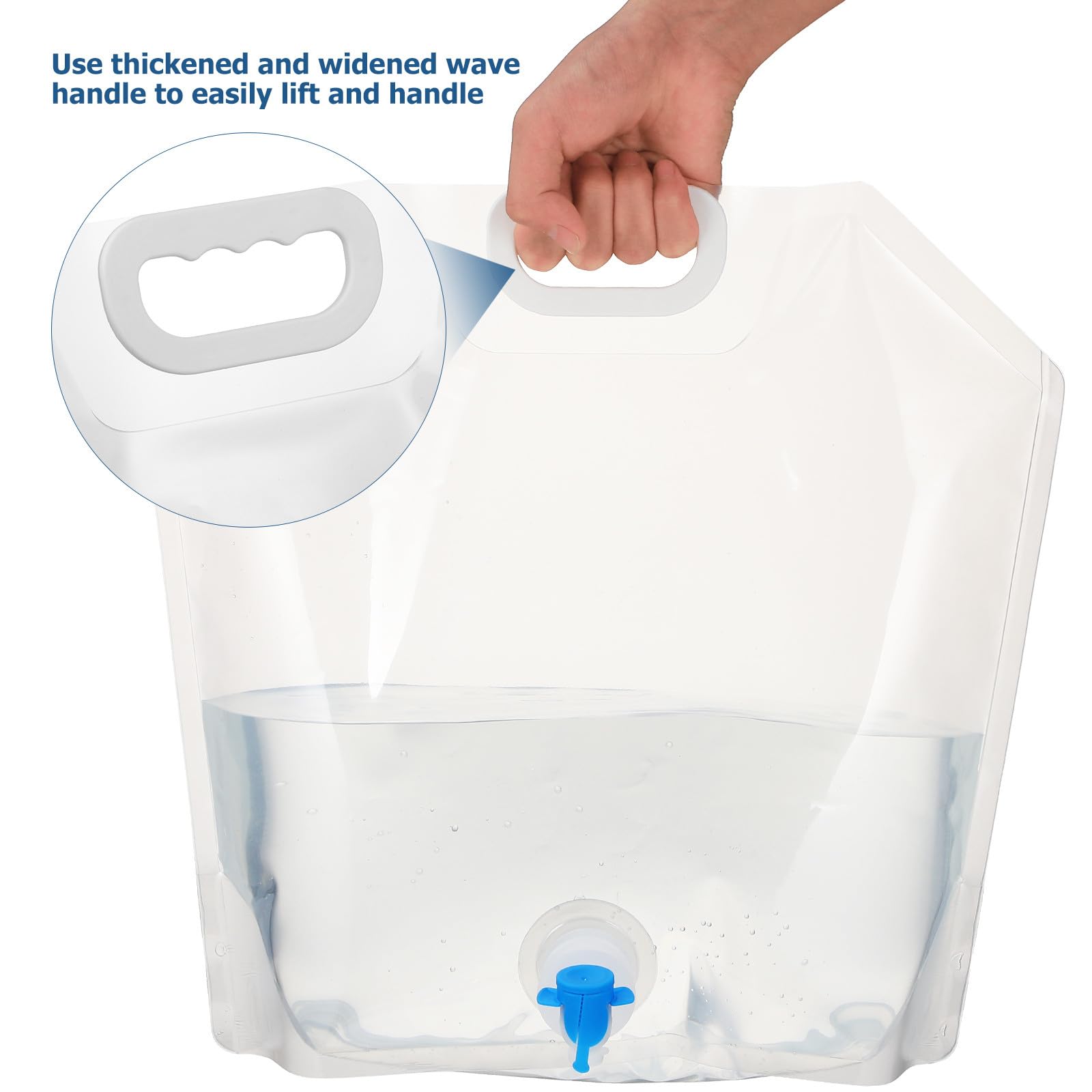4 Stück Klappbare Wasserbehälter mit 10l Kapazität und Ausgießer Faltbare Wasserflasche aus Pe mit Tragegriff für Sommerferien Camping und Outdoor
