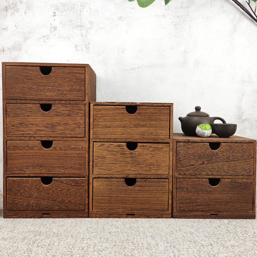 Schreibtisch-Organizer aus Holz, 2 Schubladen, kleine Aufbewahrungsbox für Zuhause, Büro, Schulbedarf und Mehrzweckgebrauch, stilvoller Schreibtisch-Organizer aus Holz mit Schubladen