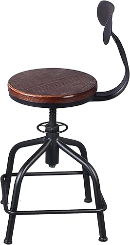 Miniatura 20 de Topower Taburete de cocina de granja, taburete de mostrador industrial, asiento redondo de cocina decorativo, altura estándar, taburetes de bar