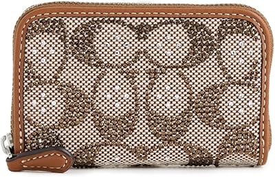 COACH Womens Crystal Signature Jacquard Essential Small Card Case