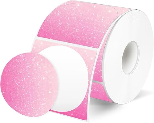 STARLIBOO Etiquetas adhesivas térmicas redondas de 2 pulgadas, papel de etiquetas térmicas directas redondas autoadhesivas, etiquetas adhesivas