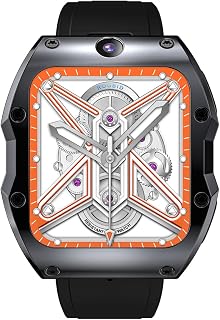 Rogbid 4G LTE Smart Watches Phone for Men Call and Text Back Dual Cameras 13MP+5MP All Ceramic Smartwatch with SIM Card Support All Network Heart Rate Sleep Monitor(Graphite Black, RAM4GB+ROM128GB)