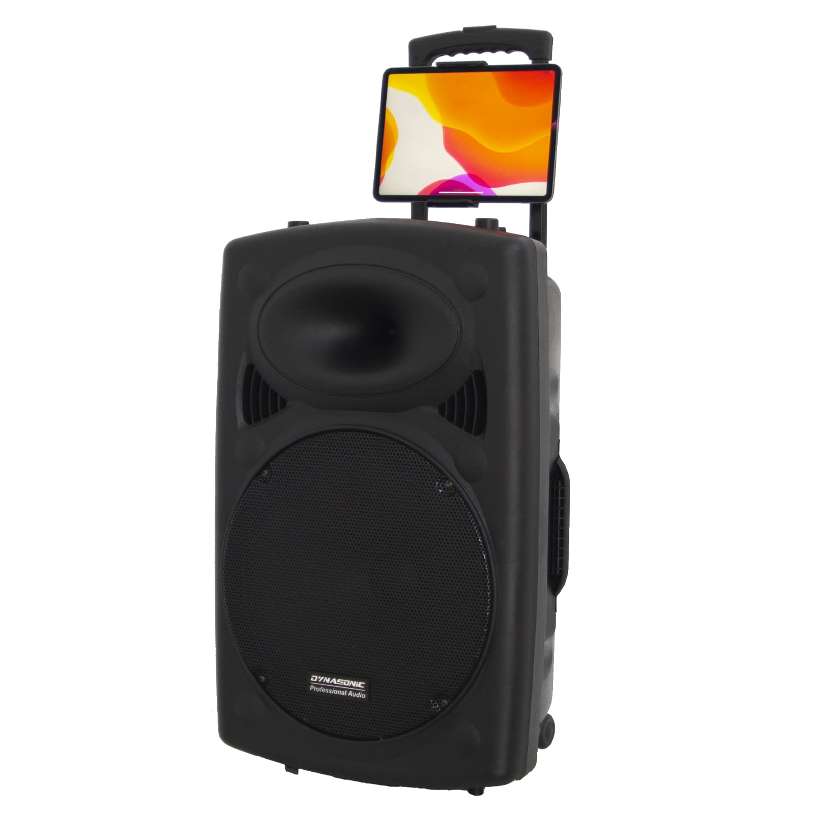 DYNASONIC - DYNAPRO 15 Plus (Pack trépied 3ª Gen) Enceinte Haut-Parleur Bluetooth Portable Professionnel, Puissant Haut-Parleur Bluetooth 800 W, 2 Microphones karaoké, Support Tablette et trépied