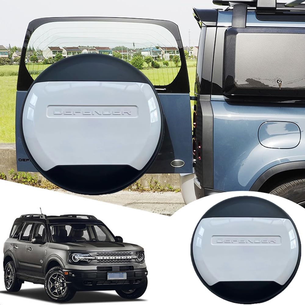 Fuji White Spare Tire Cover Plastic Portecor Fits for Land Rover Defender 110 90 130 2020 2021 2022 2023 2024