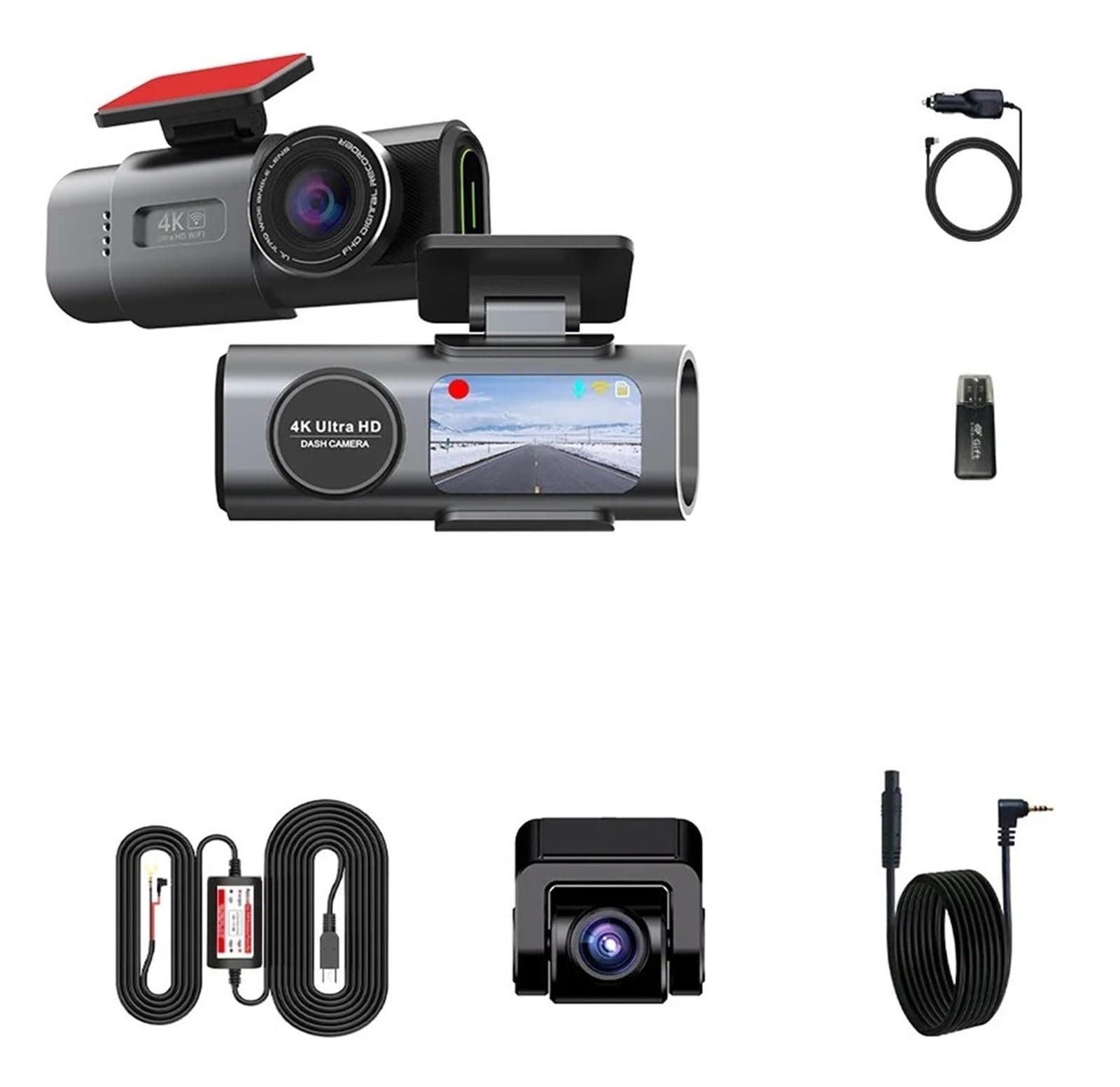 Amazon.co.jp: ダッシュカムデュアルレンズ4K UHD録画車カメラDVR