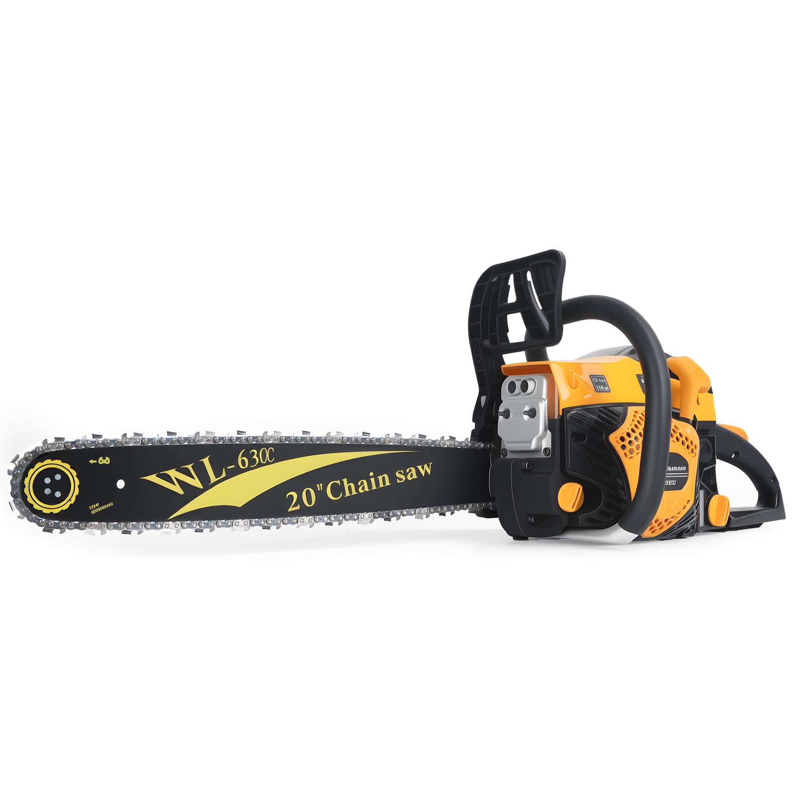 hatleues Piła łańcuchowa gazowa 63CC, silnik 2-cyklowy, 50 cm, bezprzewodowa, z automatycznym olejowaniem, ergonomiczny uchwyt antywibracyjny, szybki start do obróbki drewna, ścinania drzew i