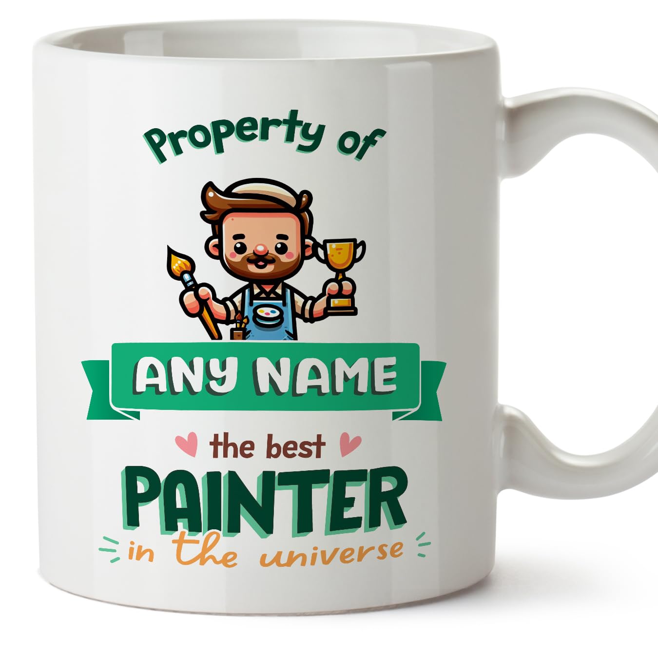 MUGFFINS Personalised Mug for Painter Man - in English - Property of - Funny Custom Gift for Colleagues - Ceramic 11oz Mug