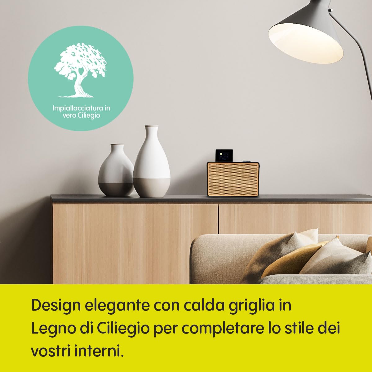 Pure Evoke Play Special Edition Sistema musicale portatile DAB+/FM radio Internet Spotify Connect Bluetooth nero legno