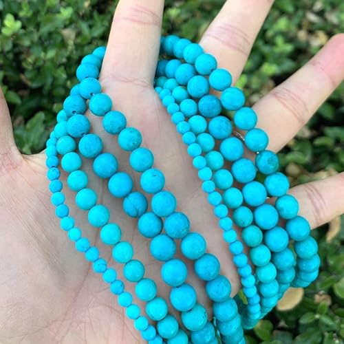 Miniatura 2 de 1 hebra Adabele - Piedra preciosa azul turquesa estabilizada natural de 0.157 in (0.16 pulgadas), cuentas sueltas redondas y espaciadoras (90-100