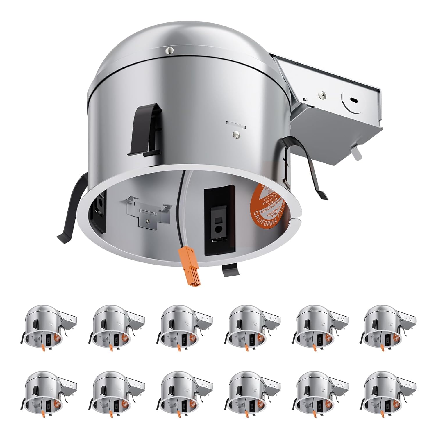 12 Pack 6 Inch Remodel Recessed Housing,Recessed Lighting Housing,IC Rated & Air Tight, TP24 Connector, ETL Listed