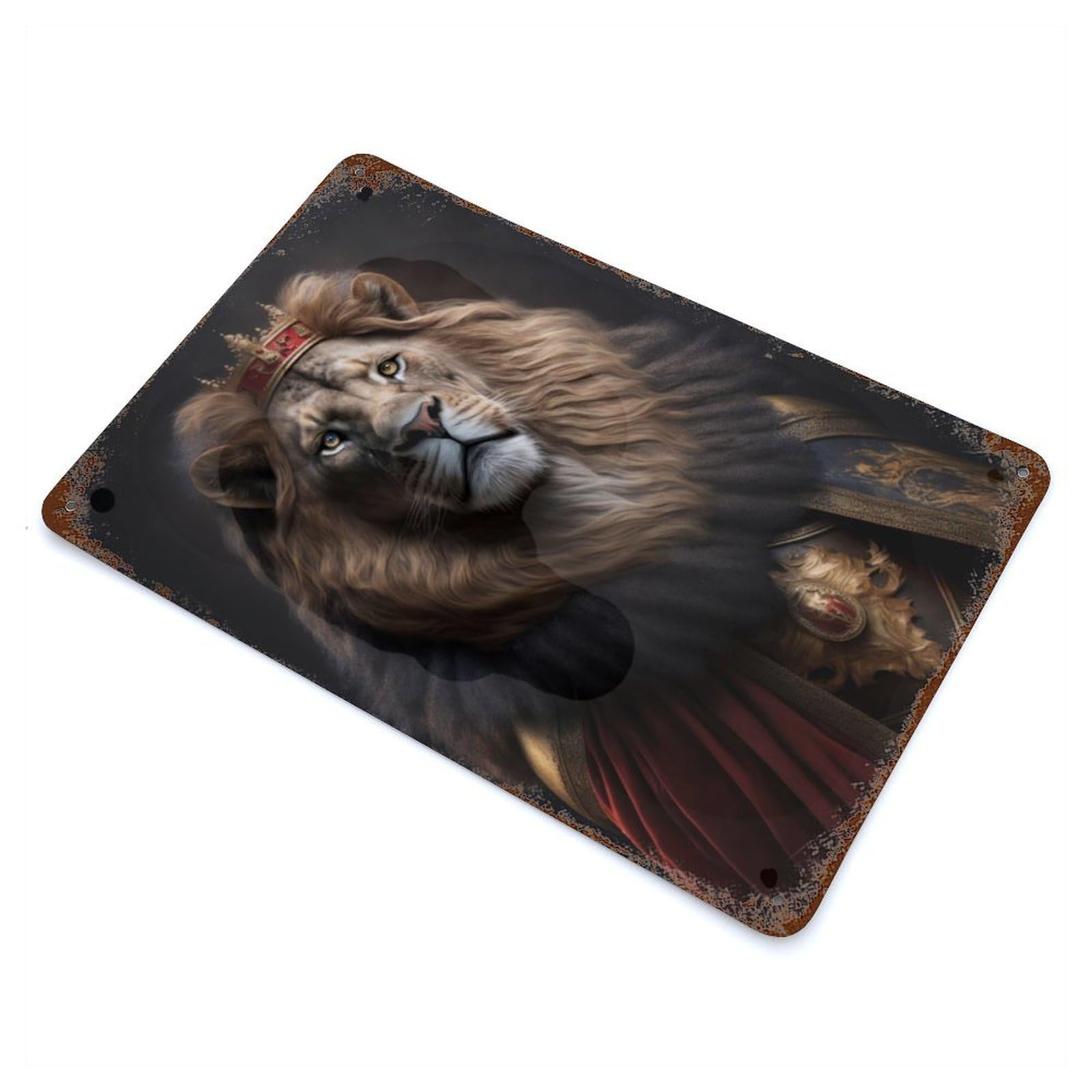 Lion King Vintage Metal Tin Sign 11.8"x7.9", Ideal for Cafe, Home Bar And Lounge Decor