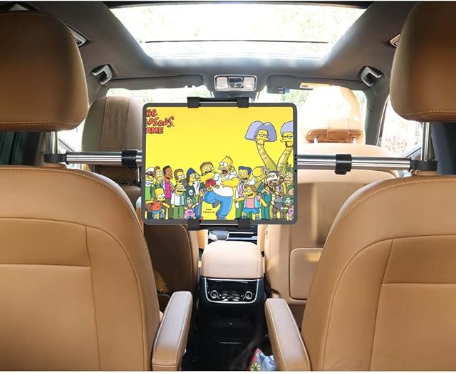 woleyi Car Tablet Mount, Headrest Tablet Holder for 4.7-12.9 in iPad Smartphone, Car Back Seat Between Tablet Stand for iPad Pro Air Mini, Samsung Tab, Fire HD, Long Road Trip Essentials for Kids