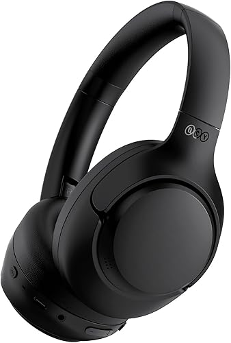 QCY Auriculares Bluetooth H3 ANC sobre la oreja, cancelación activa de ruido Bluetooth 5.4 auriculares con micrófonos, sonido de audio de alta Negro