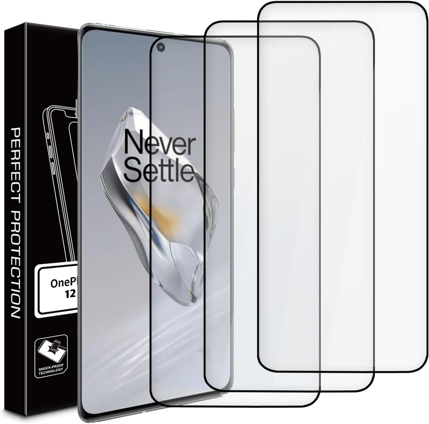 [3pcs] 3 Edge Glue Tempered glass (Not full glue) for