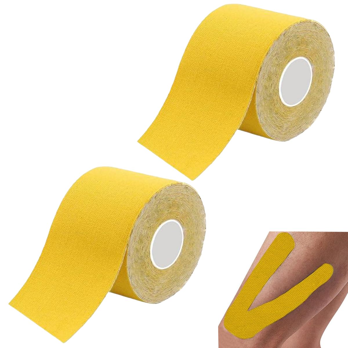 Kinesiology Recovery Tapes, 2 Pack Elastic Therapeutic Sports Tape for Knee Shoulder and Elbow, Waterproof Athletic Sports Tape, Physio Tape Muscle Tape for Injured Muscle Recovery & Joints Support