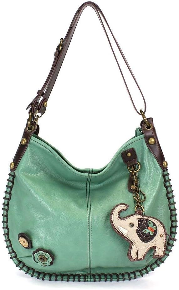 CONVERTIBLE Hobo Large Bag ELEPHANT Peather Teal Green w/Coin Purse