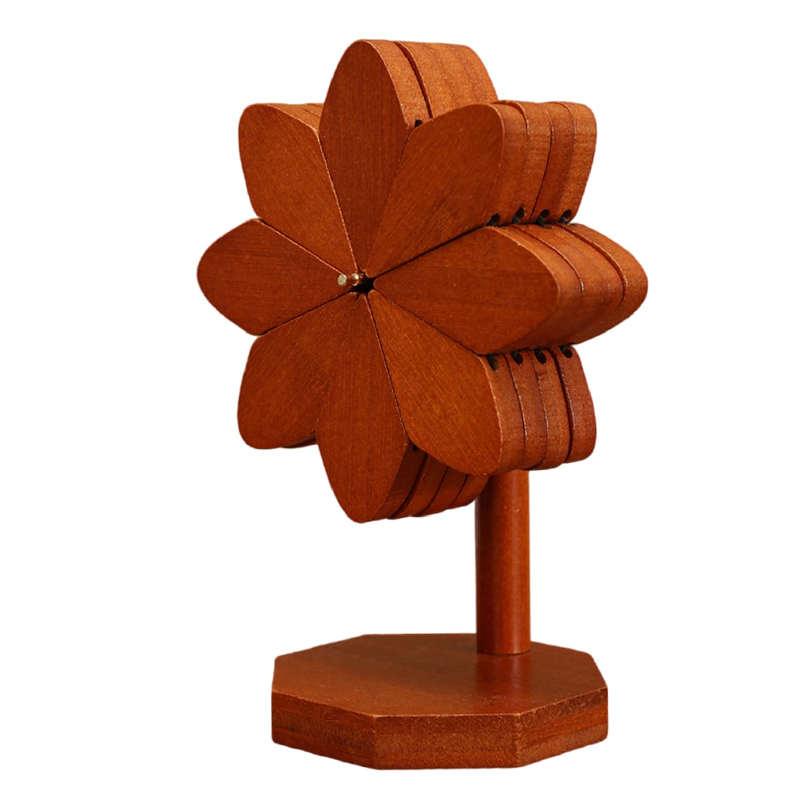 Pinwheel Shape Wood Placemat Wooden Drink Holders Kitchen Trivet with Base for Hot Dishes Pots Use Wooden Trivets for Hot Dishes