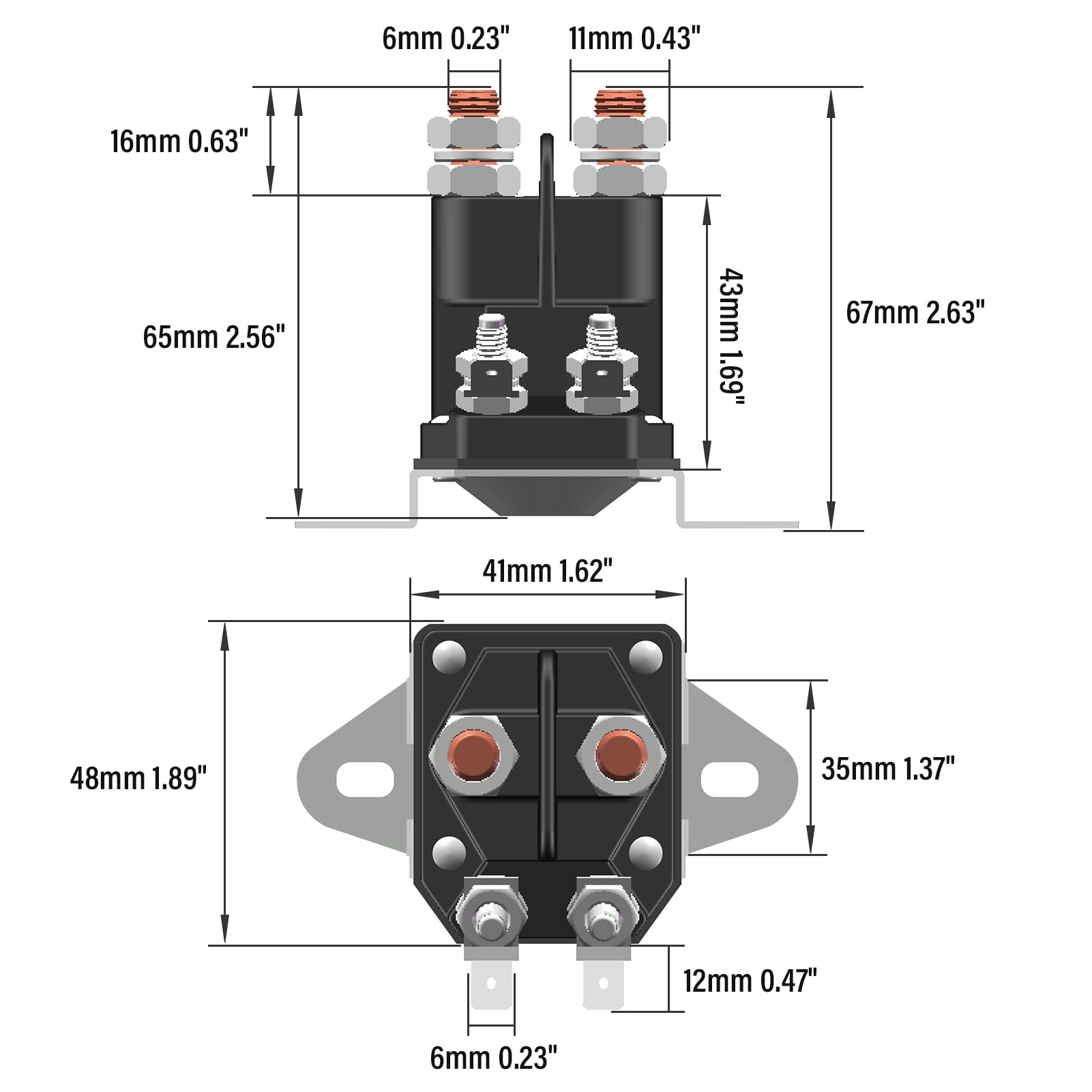 JTAREA 117-1197 Solenoid Starter Relay 12V Relay Switches Solenoids Starter Solenoid for Toro Timecutter ss4225 Exmark Lawn Mower E513075 1-513075 104-3189 212655 47-1910 288 -4210 - Image 2