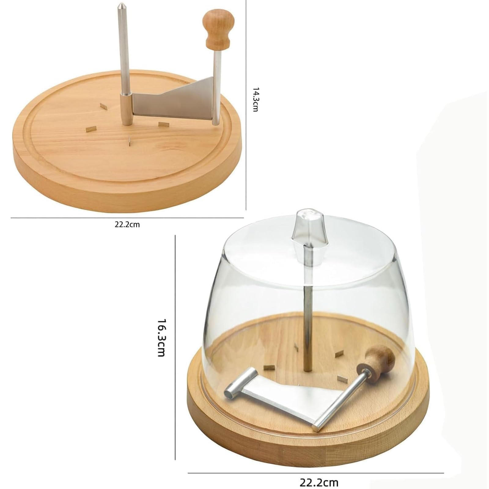 Käse-Lockenwickler aus Eichenholz mit Deckel, Käserasierer Schneider für Hartkäse, Schokolade & Butter, dekoratives Werkzeug für Charcuter-Bretter