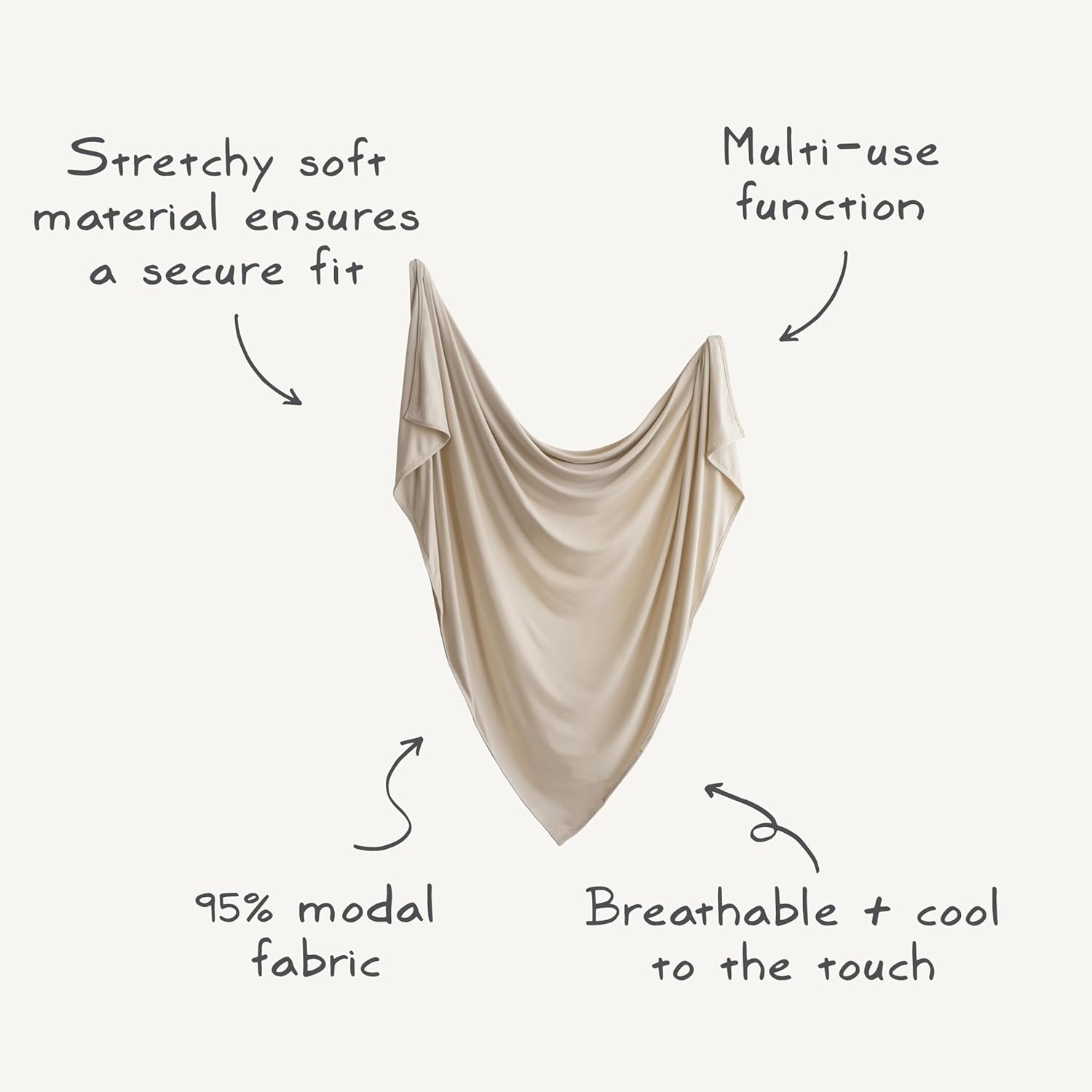 mushie Stretchy Baby Swaddle Blanket | Extra Soft & Snug Fit | 47"x47" (Sun) - Image 9