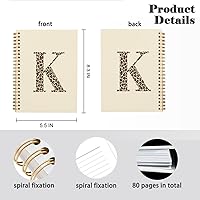 Vista 26 de Bnwepo Initial Leopard Letter T Notebook Journal, Preppy Bow Monogrammed Monogram Gifts for Women, Monogram Notebook Journal, Personalized Notebook