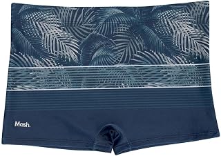 Sunga Boxer Mash Estampa Folhagem Com Listras Azul marinho M