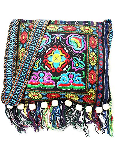 Faithtur Fringe Tassel Shoulder Bag - Bolso bandolera para mujer, color azul, azul