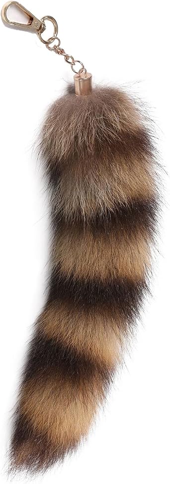 Faux Fur Fluffy Fox Tail Keychain Wolf Therian Tail Halloween Cosplay Party Costume Accessory Pendant Gift for Women