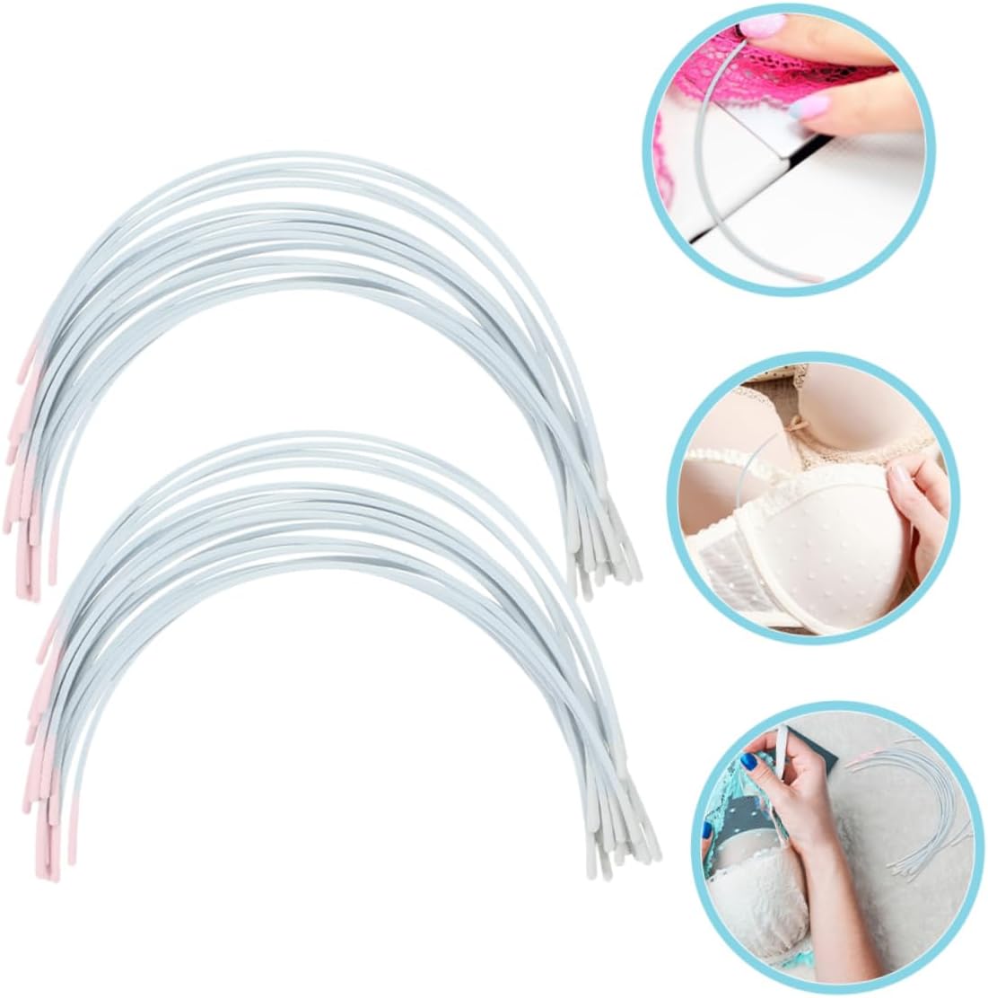 Women Bra Underwire Replacement Metal 50 Pairs White 48#